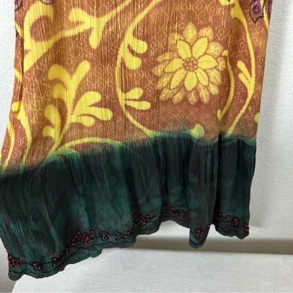 VTG Just Cruisin women Free size rayon sun dress tiered Bohemian Hippie unique - Picture 4 of 9